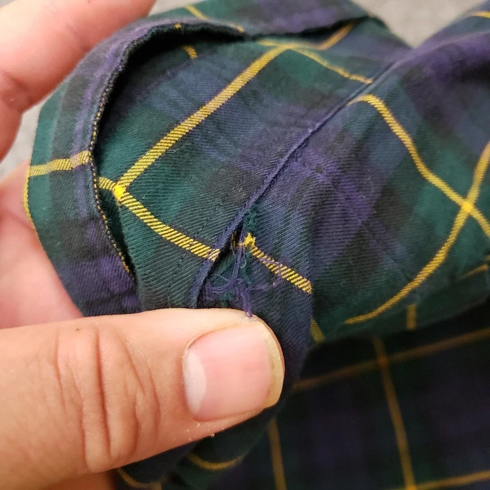 VINTAGE Polo Ralph Lauren Shirt Mens Extra Large Blackwatch Tartan Plaid Adult *